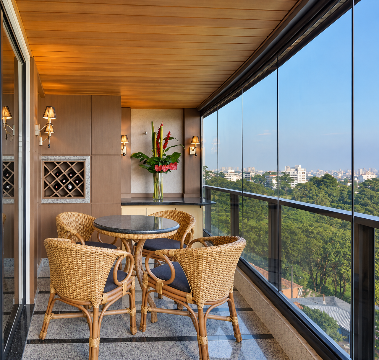 Sophisticated Glass Balcony Dining |Tambaram
