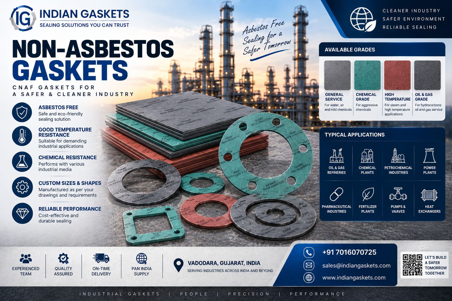 Non-Asbestos Gasket Manufacturer in Vadodara, Gujarat | Indian Gaskets