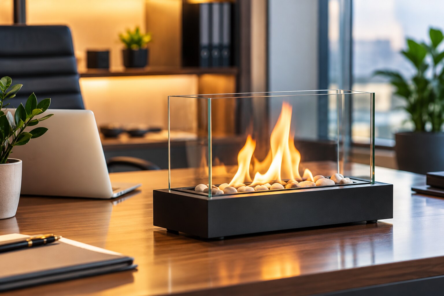 Can Offices Use a Smokeless Tabletop Fireplace Safely in Delhi