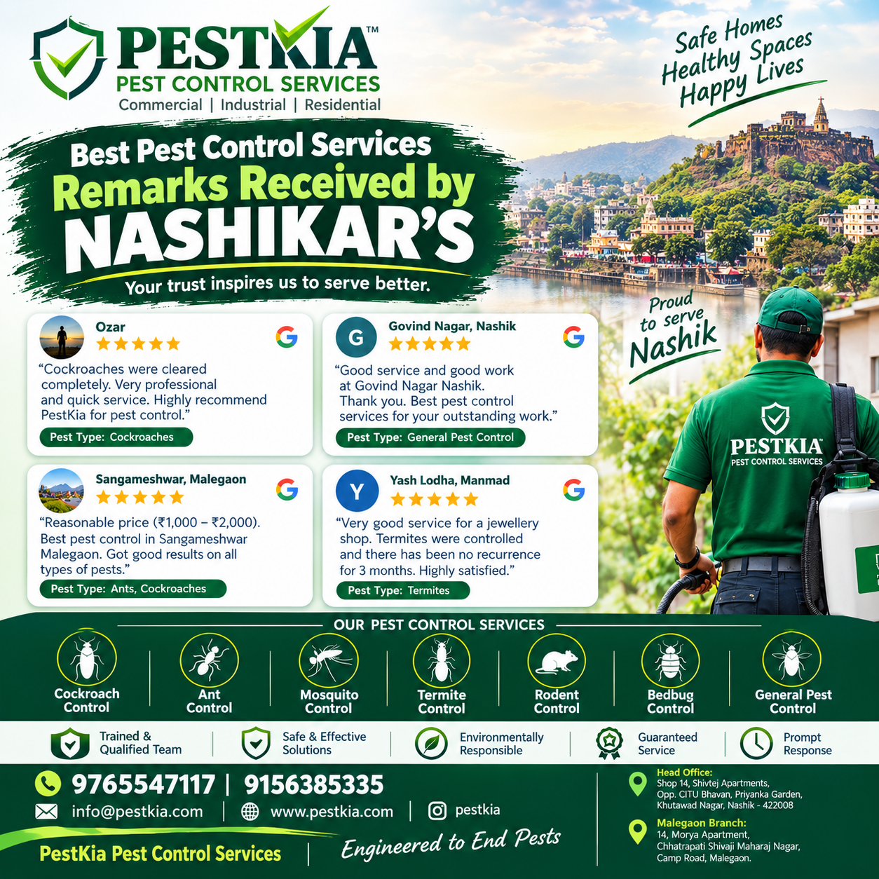 PestKia Pest Control Services — Customer Remarks