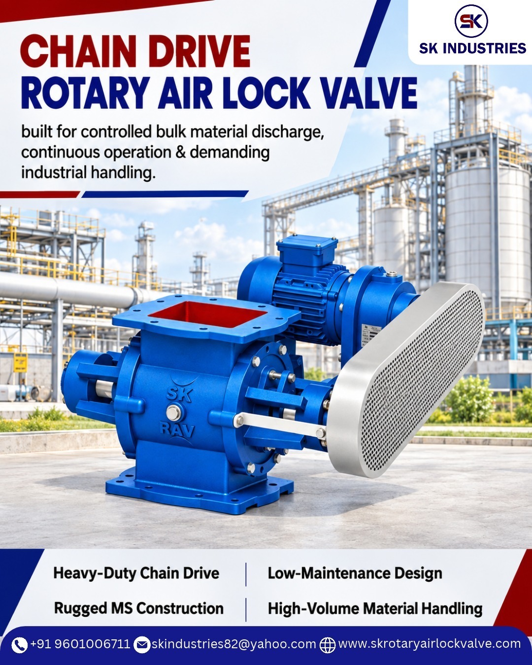 Chain Drive Rotary Airlock Valve Supplier in Ahmedabad