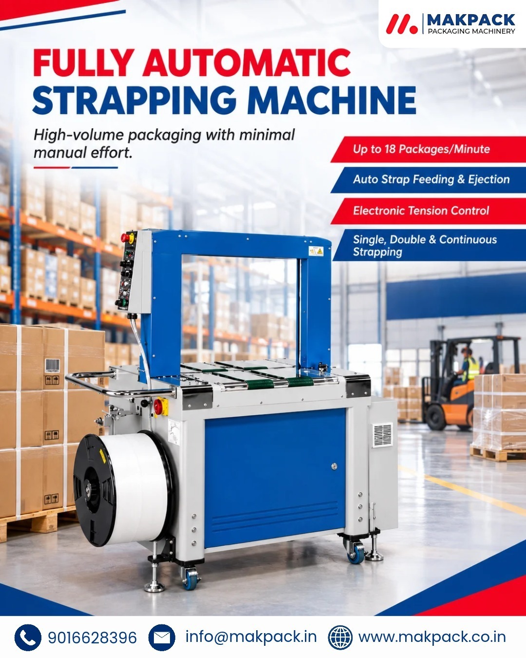 Packaging Strapping Machine Manufacturer in India | Mak Pack Machinery
