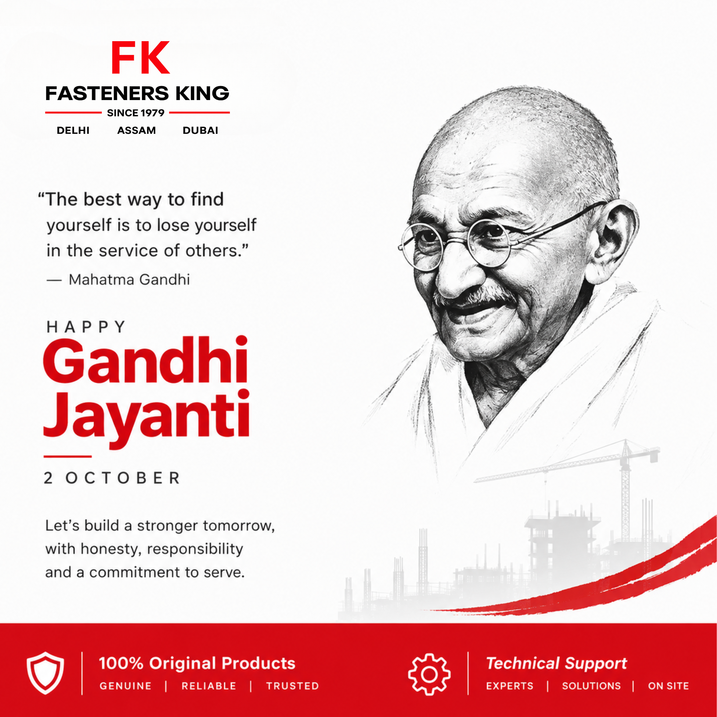 ๐๏ธ Truth. Service. Responsibility.
This Gandhi Jayanti, letโs remember the values that help us bui...