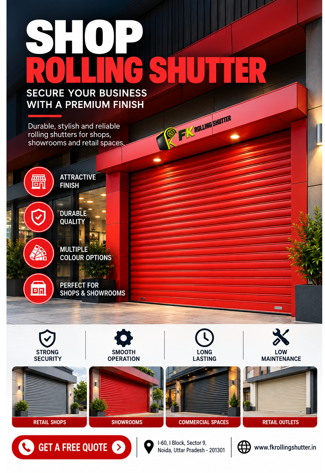 Who is a rolling shutter manufacturer in Noida?