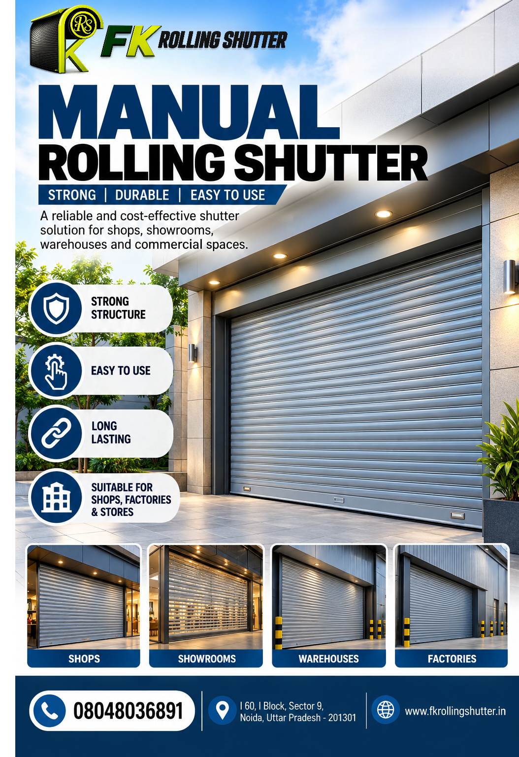 Gear operated rolling shutter supplier in Noida Sector 10