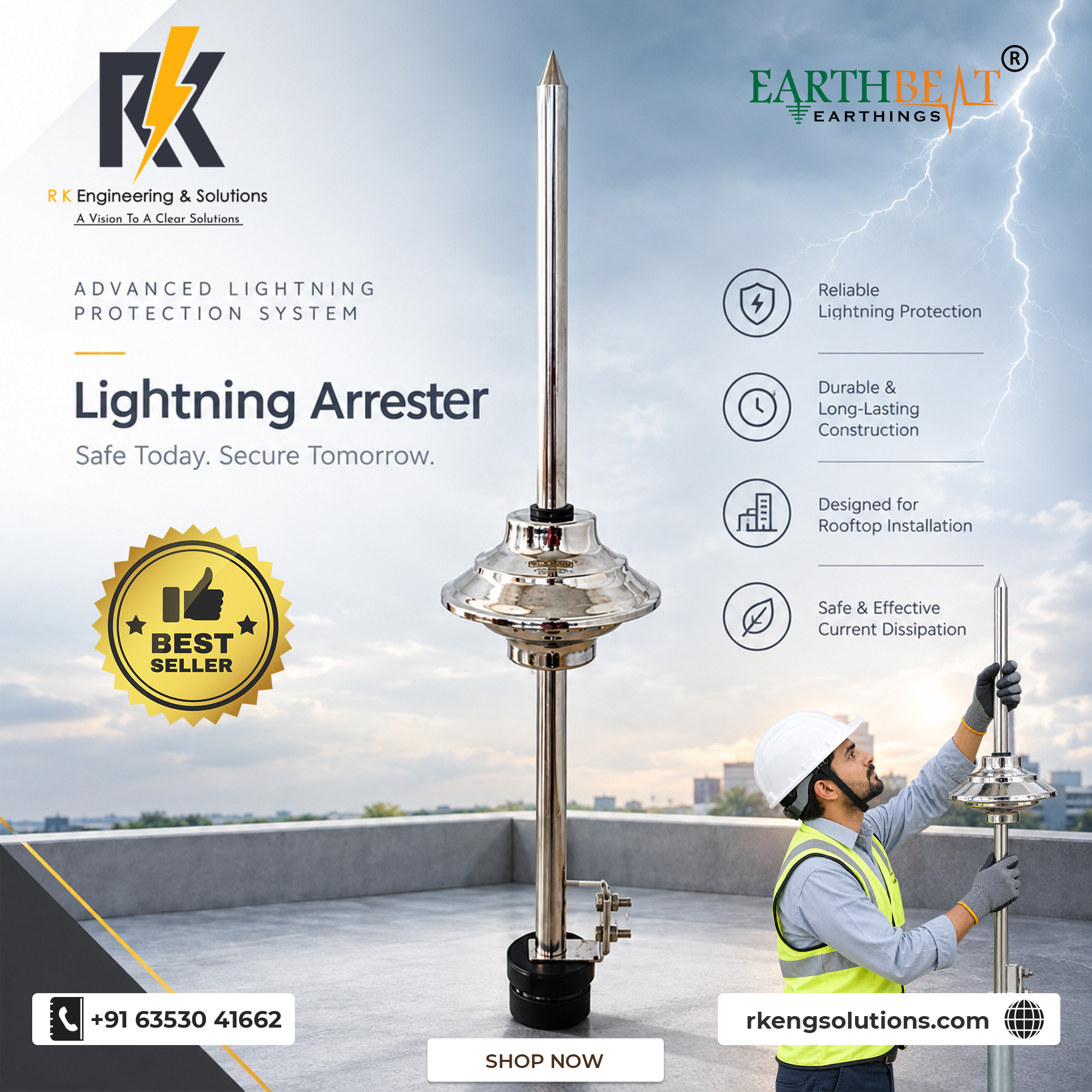 Choose your Best Lightning Arrester in Ahmedabad | R K Engineering & Solutions