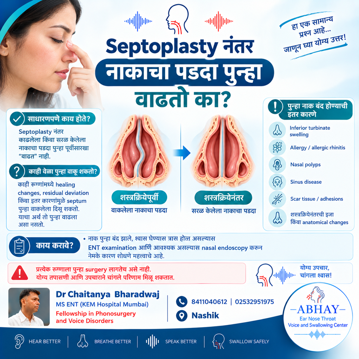 Septoplasty नंतर Nasal Septum पुन्हा वाढतो का? | ENT Specialist in Nashik