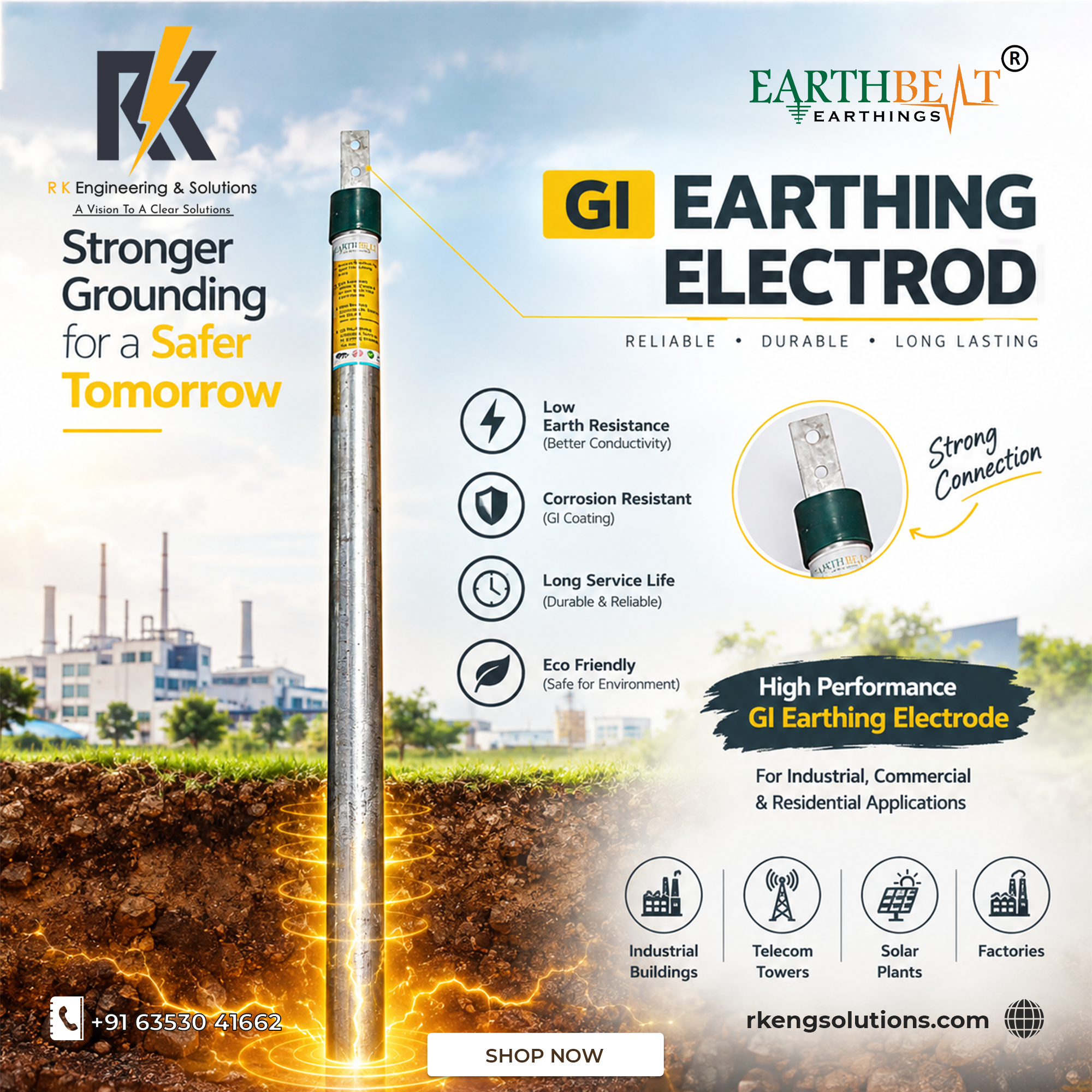 GI Earthing Electrode in Ahmedabad | R K Engineering & Solutions