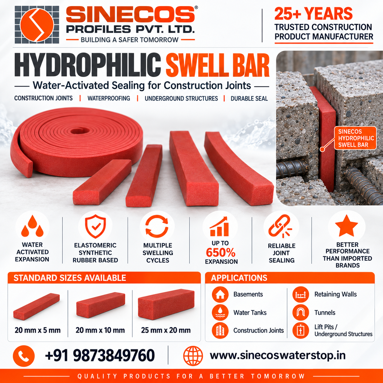 Hydrophilic Swell Bar in Noida