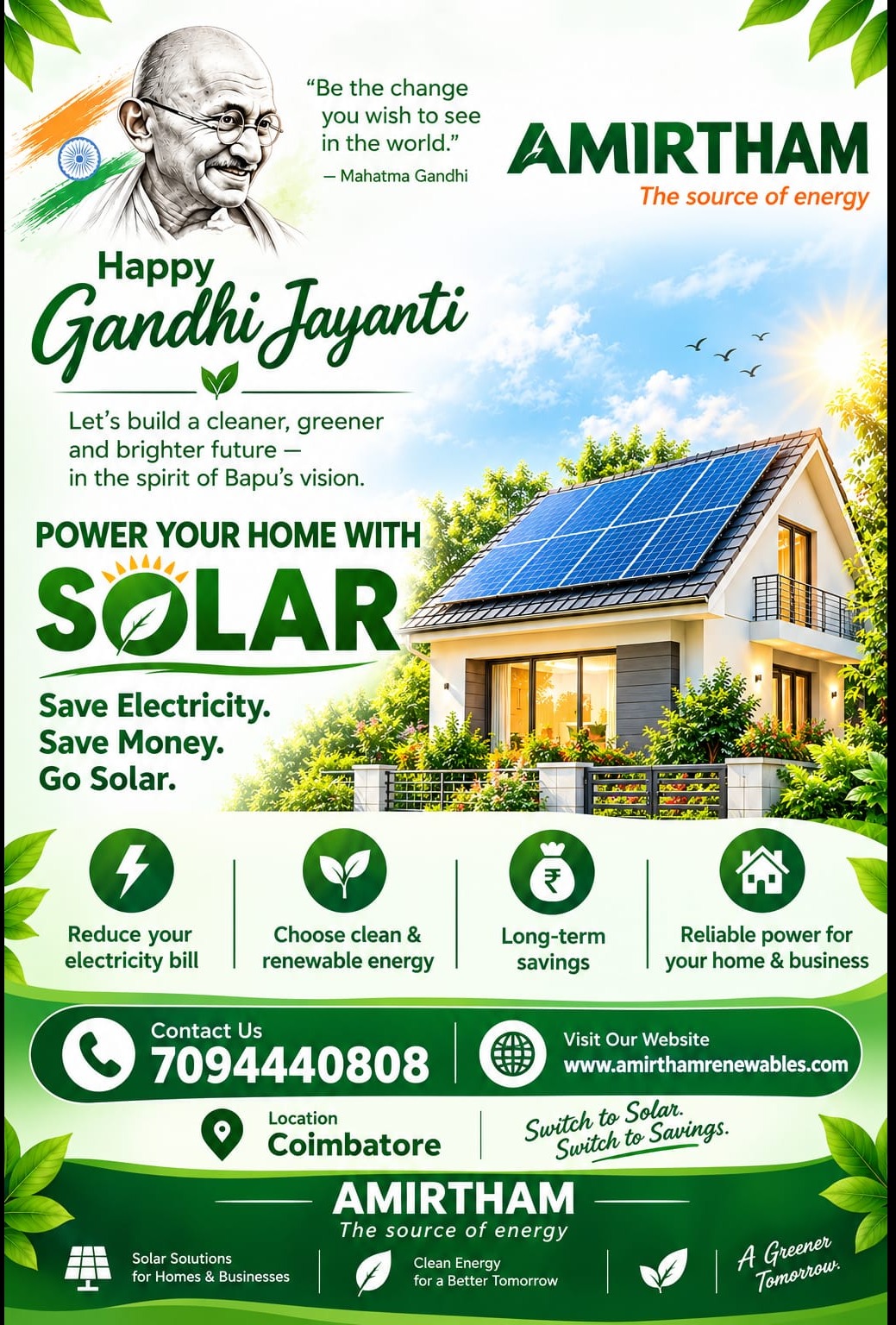 Celebrating the spirit of Mahatma Gandhi and his vision for a cleaner, greener today.
This Gandhi Ja...