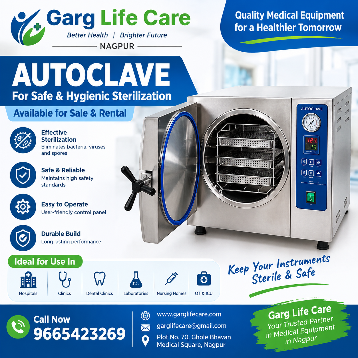 AUTOCLAVE – SAFE & EFFECTIVE STERILIZATION