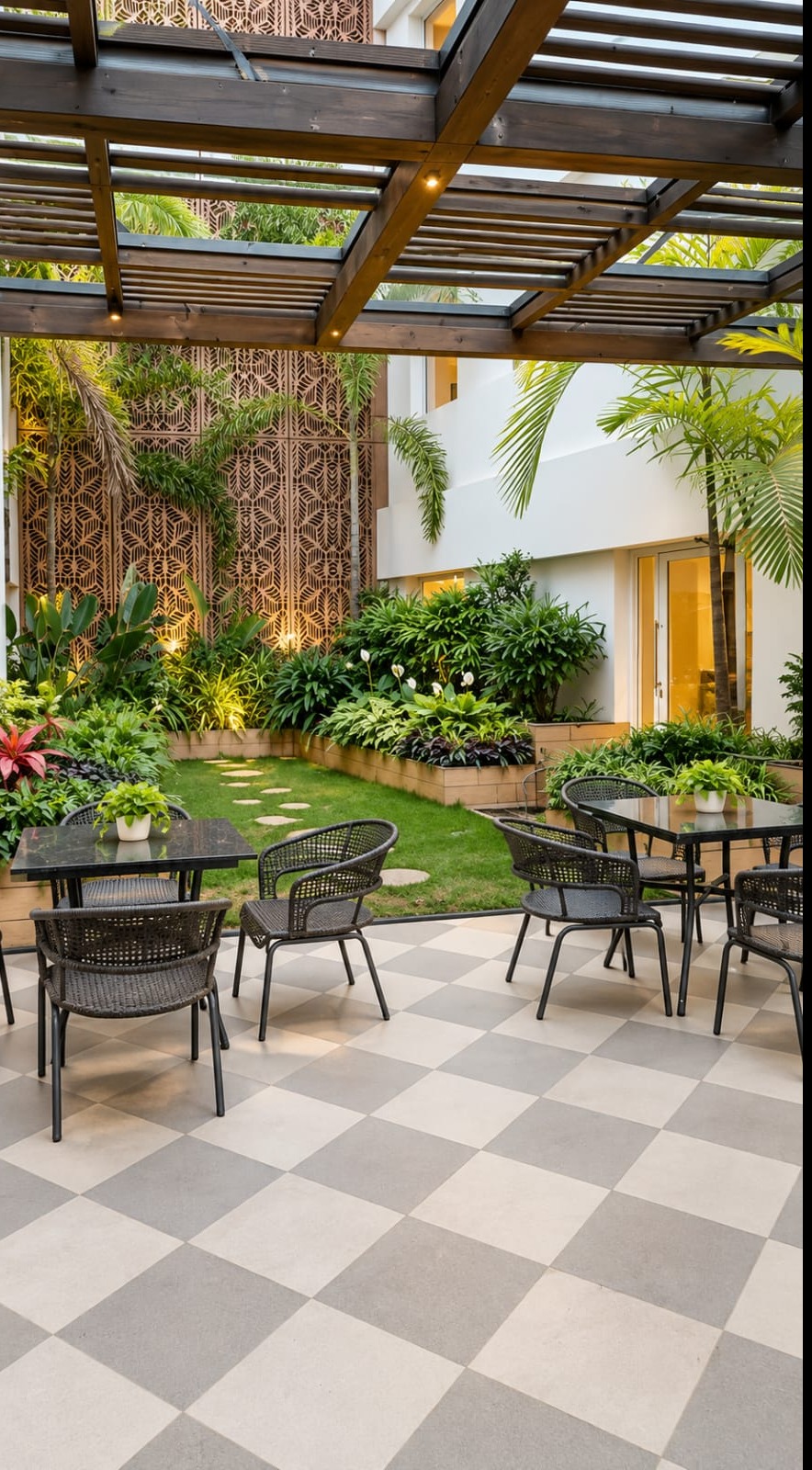 Tropical Courtyard Garden Design | Tambaram