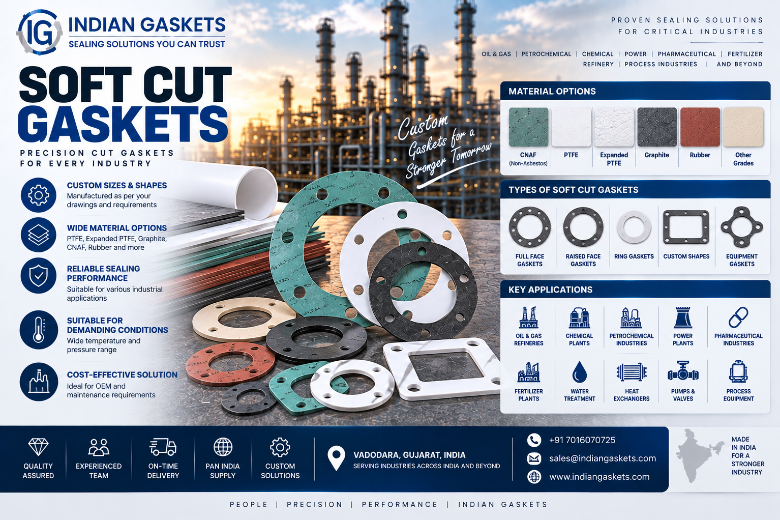 Soft Cut Gasket Manufacturer in Vadodara, Gujarat | Indian Gaskets