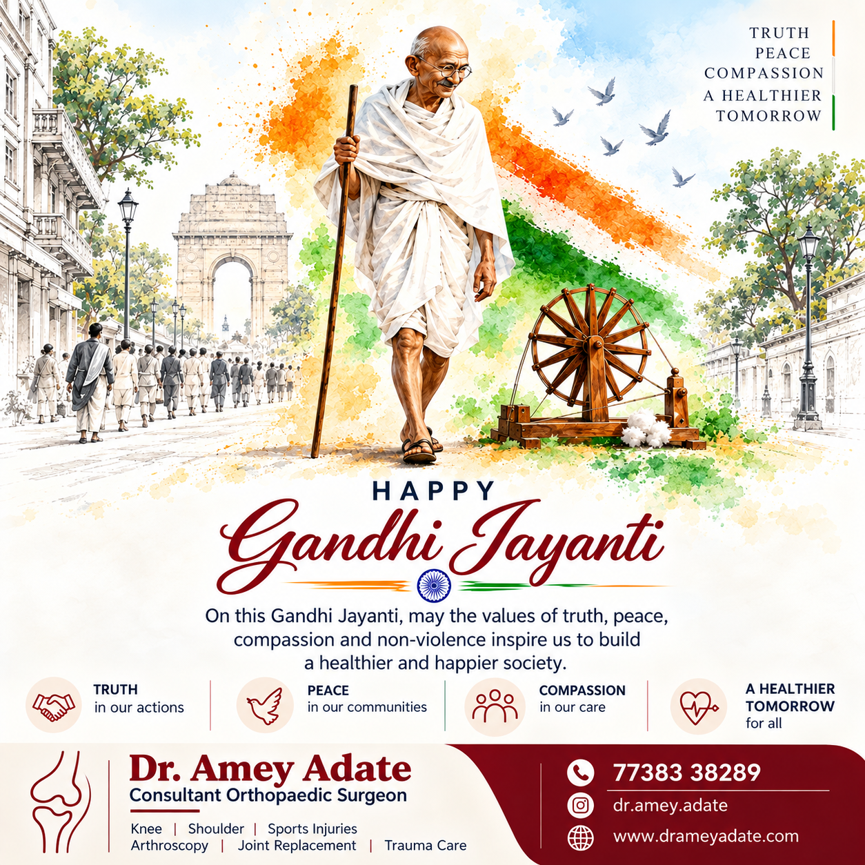 Happy Gandhi Jayanti! 🇮🇳 On this Gandhi Jayanti, let us remember Mahatma Gandhi’s timeless values...