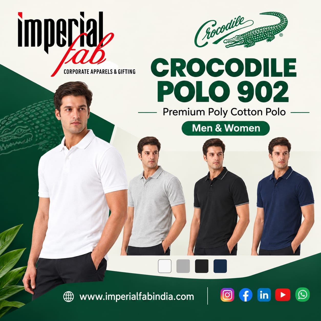 Crocodile Polo - Premium Poly-Cotton Polo Shirts