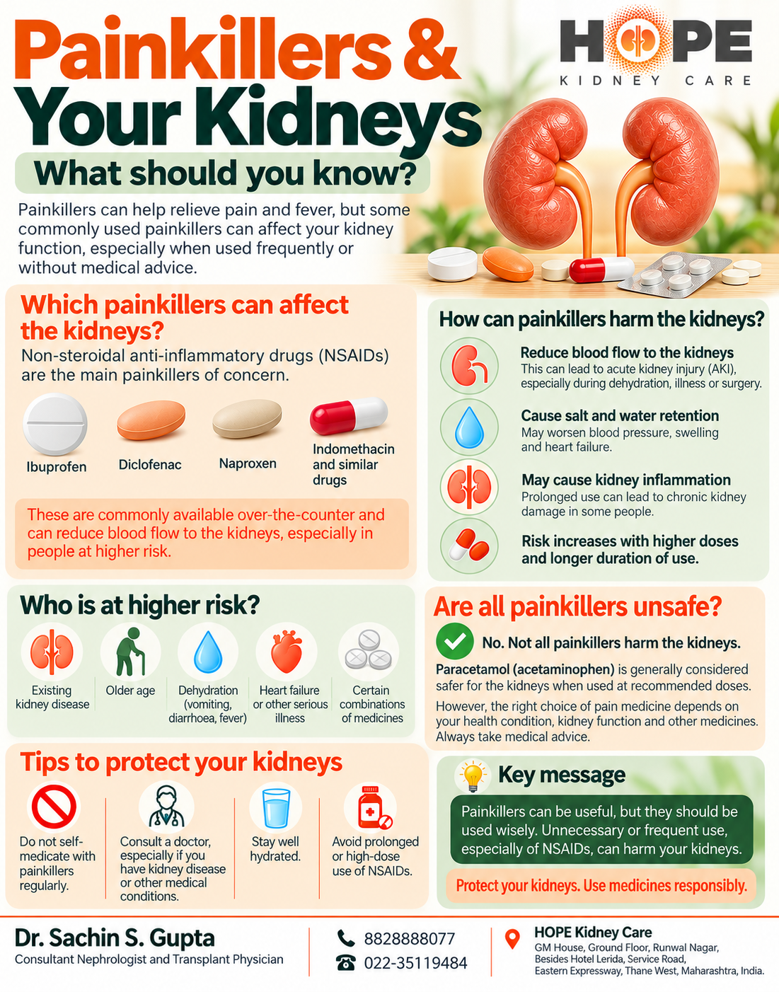 Painkillers & your kidneys — what should you know? 💊🫘
Some painkillers, particularly NSAIDs such as...