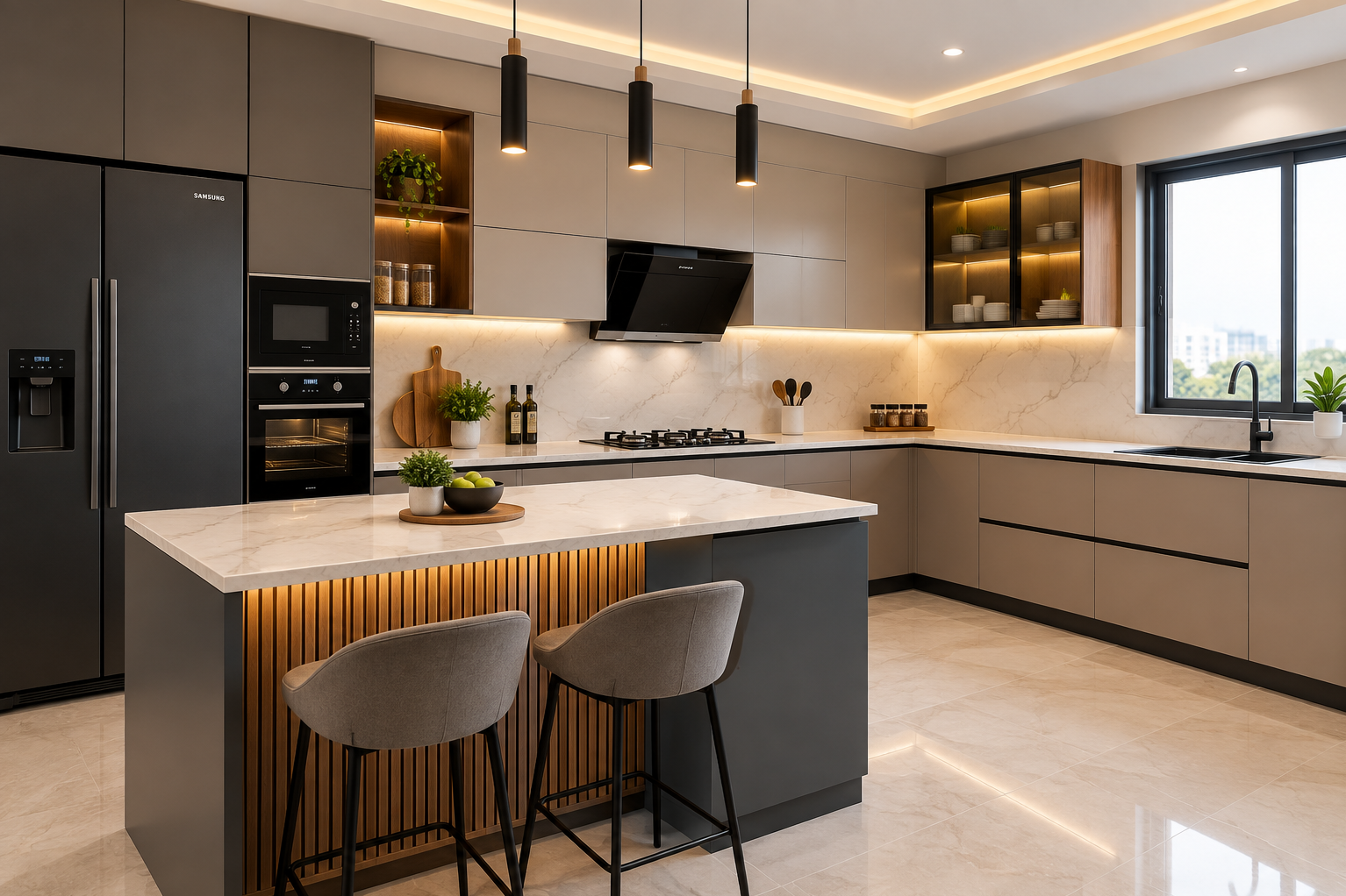 Modern Modular Kitchen Design In Surat