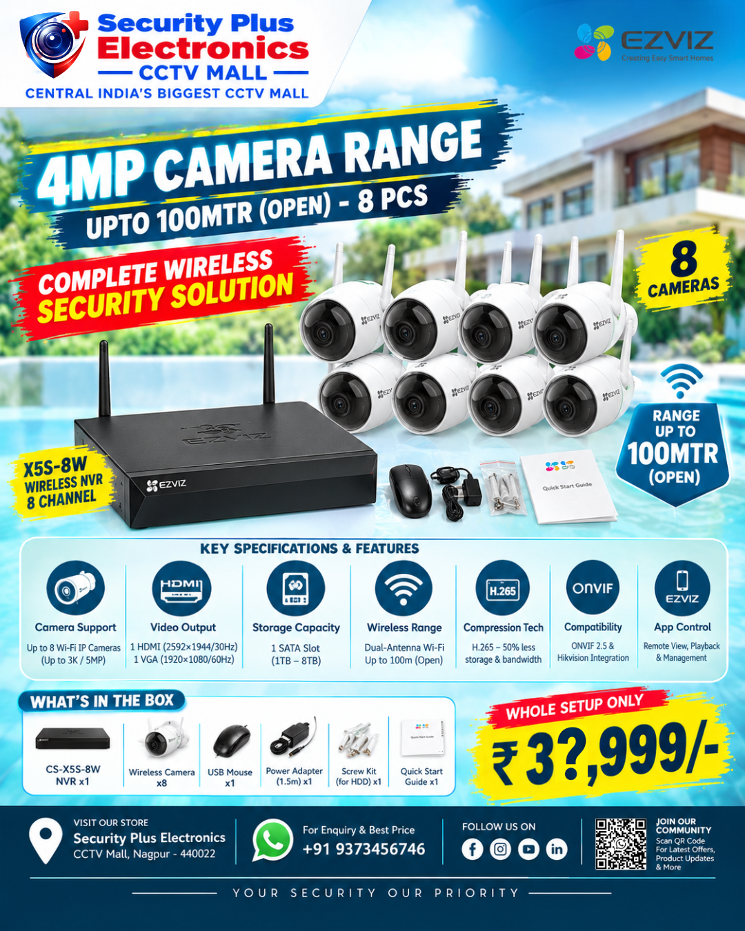 EZVIZ 4MP 8-CAMERA WIRELESS SECURITY KIT