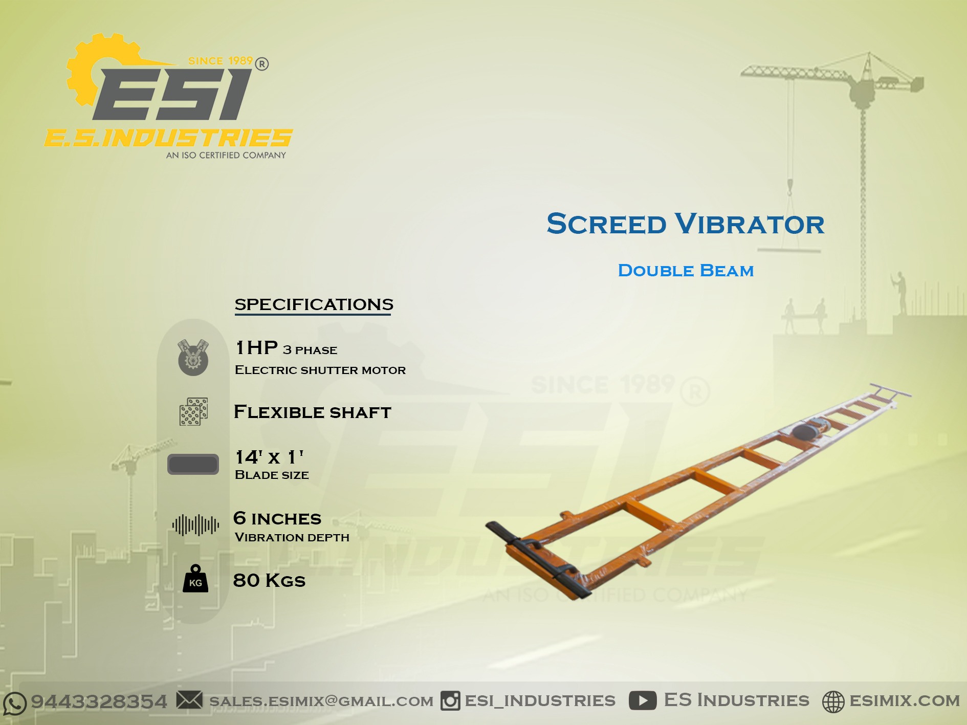 SCREED VIBRATOR IN CHENNAI