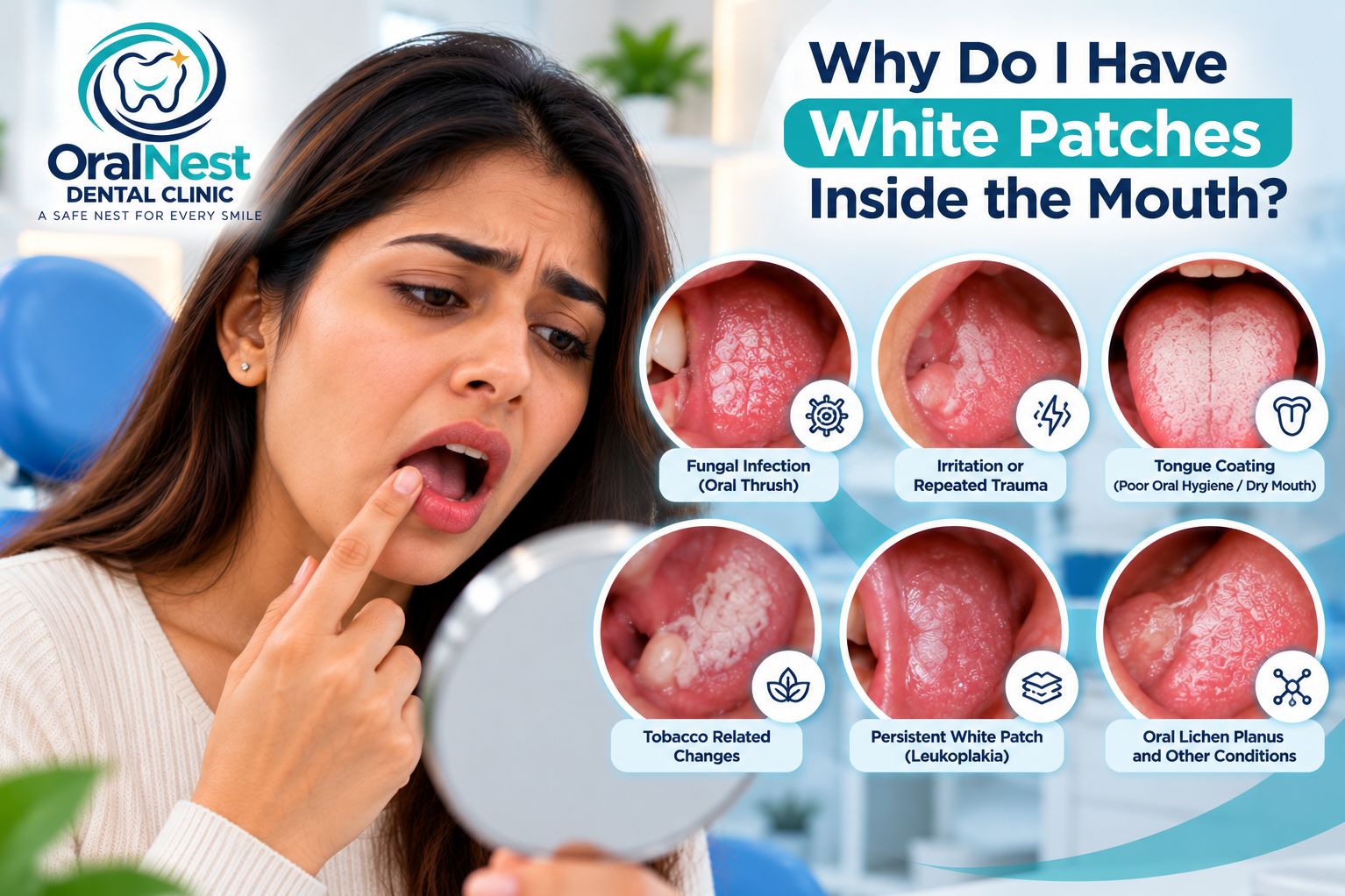 What Causes White Patches Inside the Mouth?