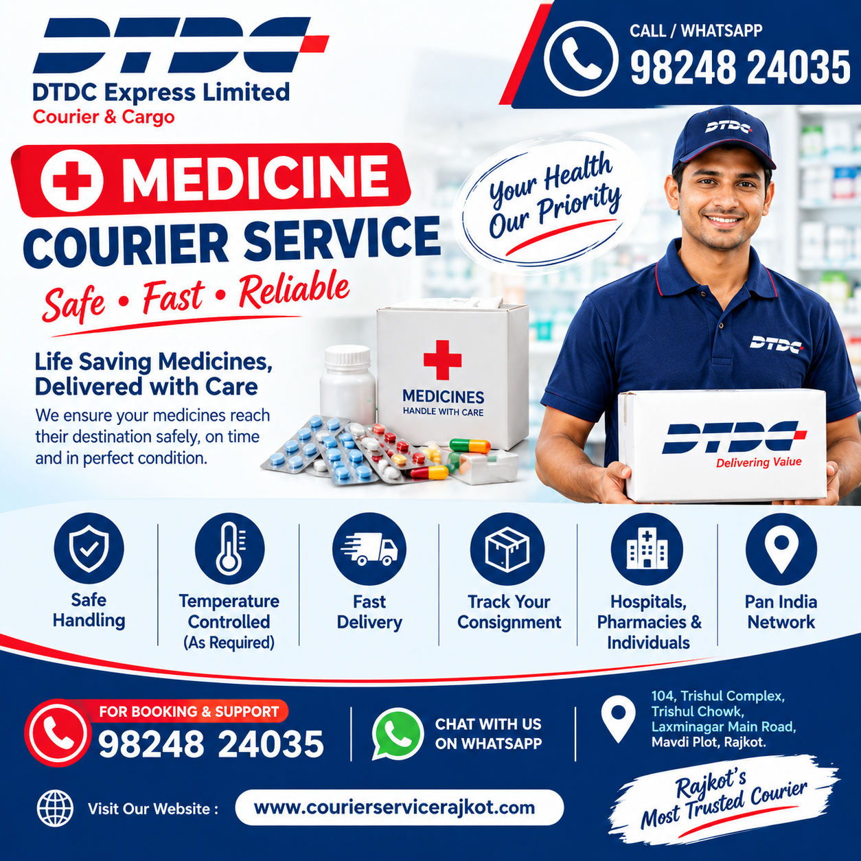 Medicine Courier Service in Rajkot – Domestic & International Courier