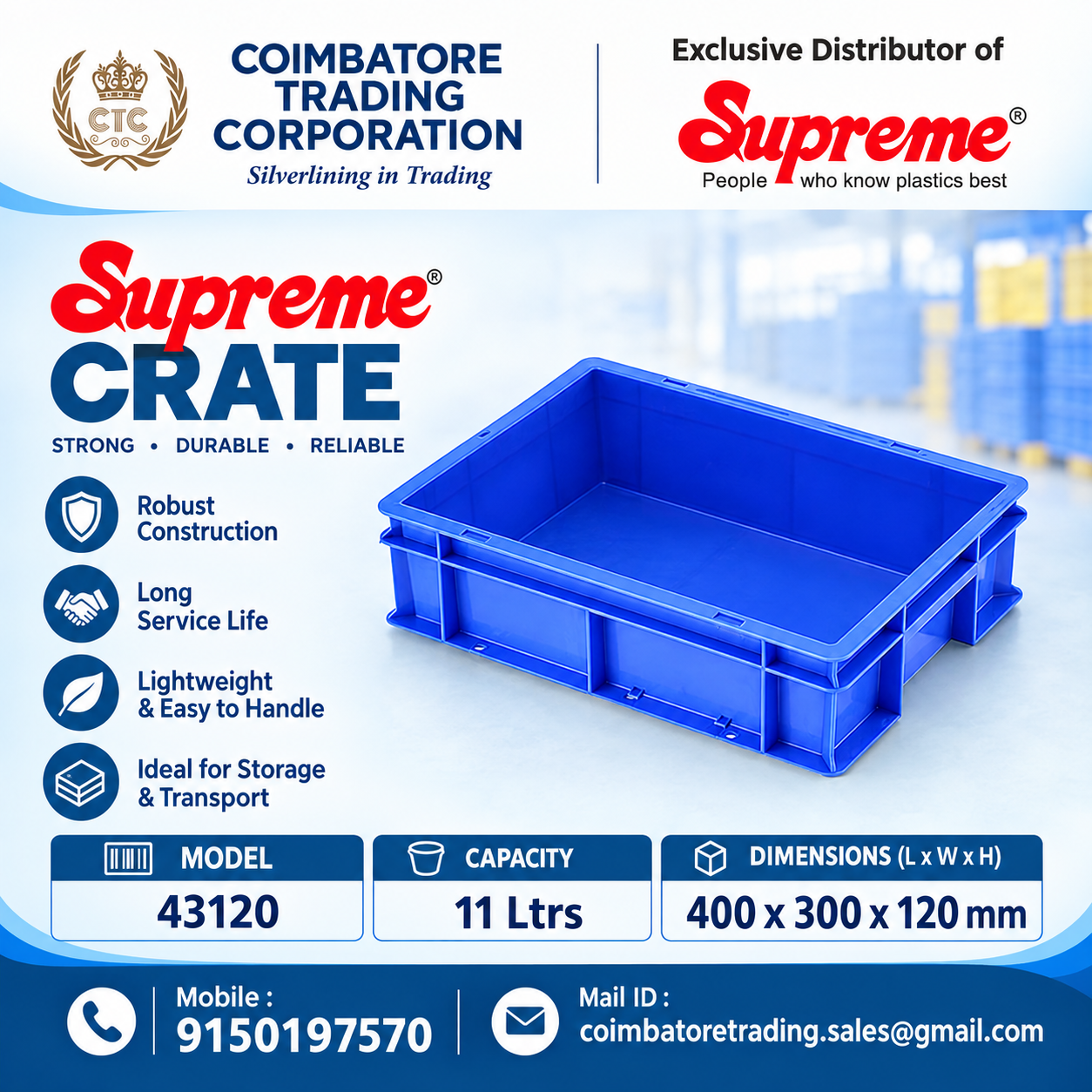 Supreme Plastic Crates Distributor in Salem
