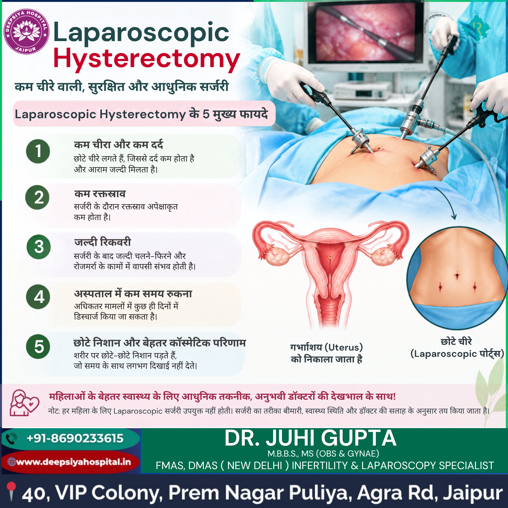 Deepsiya Hospital | Benefits of Laparoscopic Hysterectomy