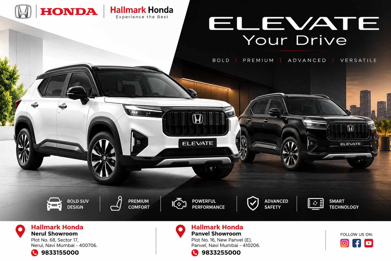 Honda Elevate in Black & White | Bold SUV. Premium Presence