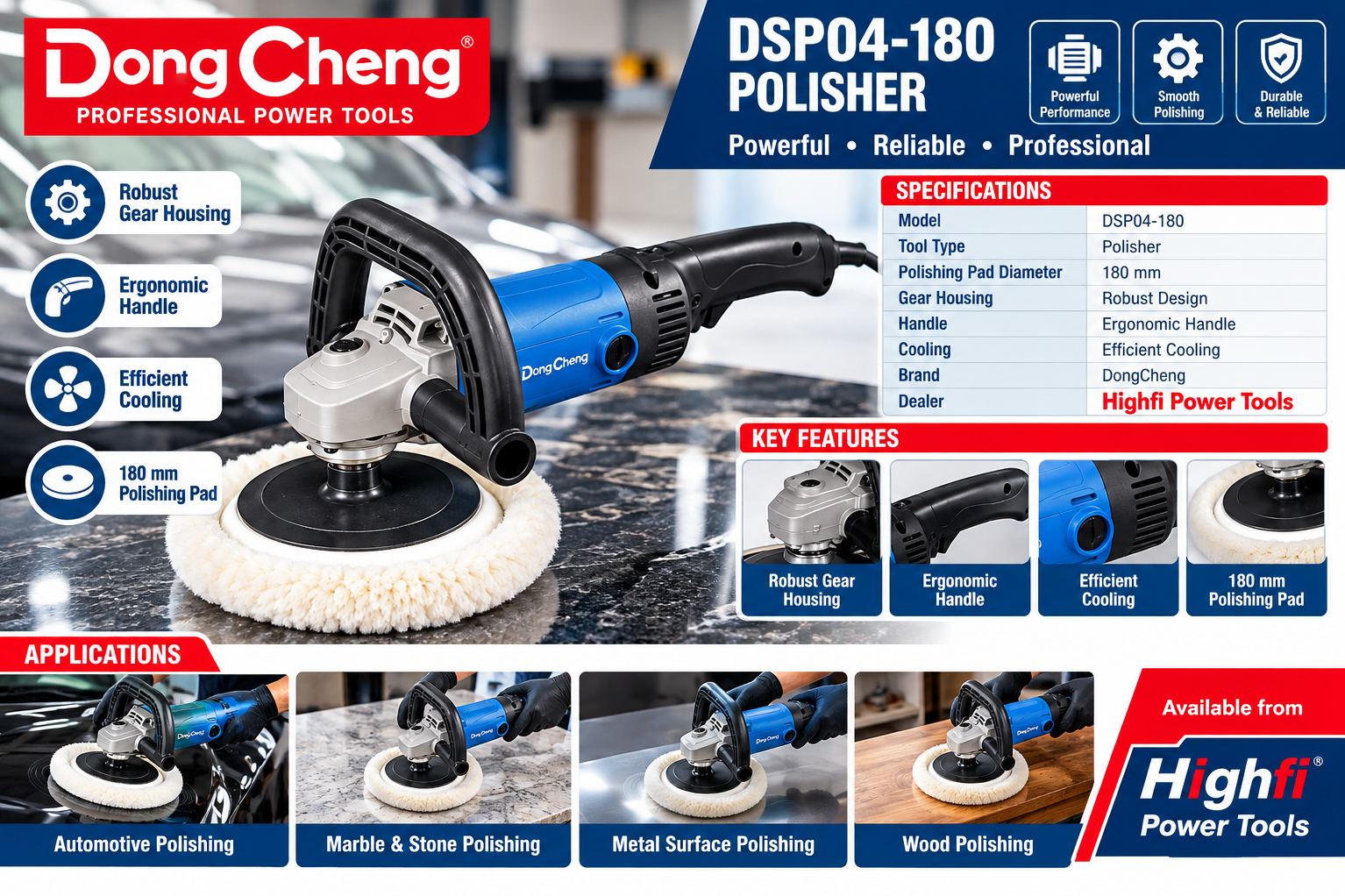 DongCheng DSP04-180 180mm Polisher In Delhi
