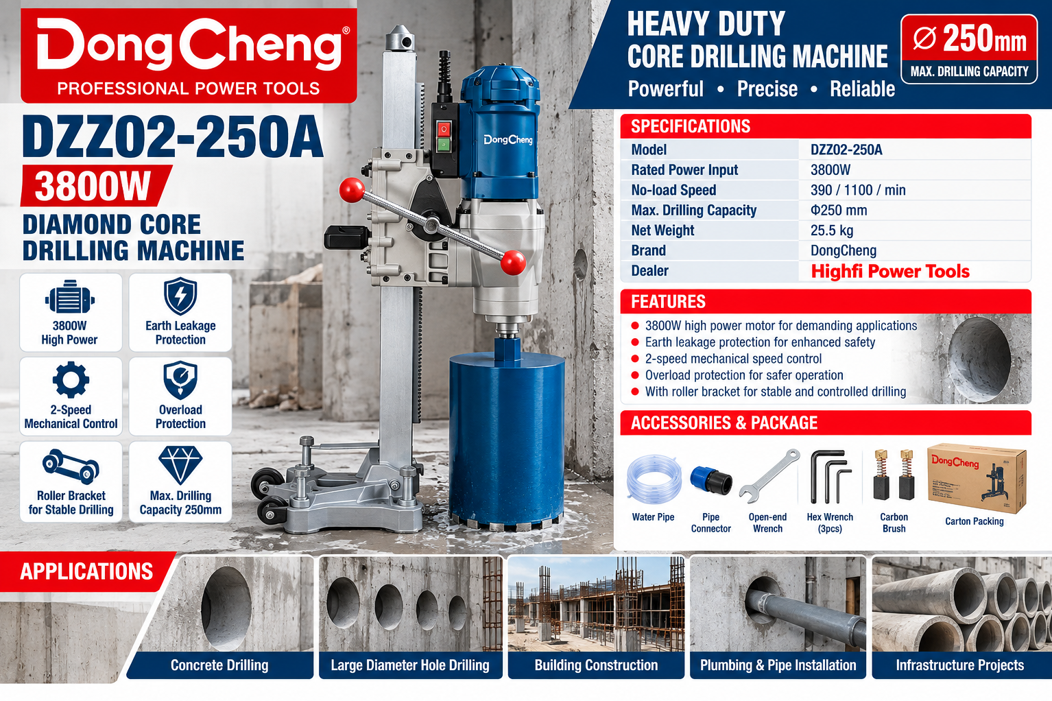 DongCheng DZZ02-250A Diamond Core Drilling Machine In Delhi