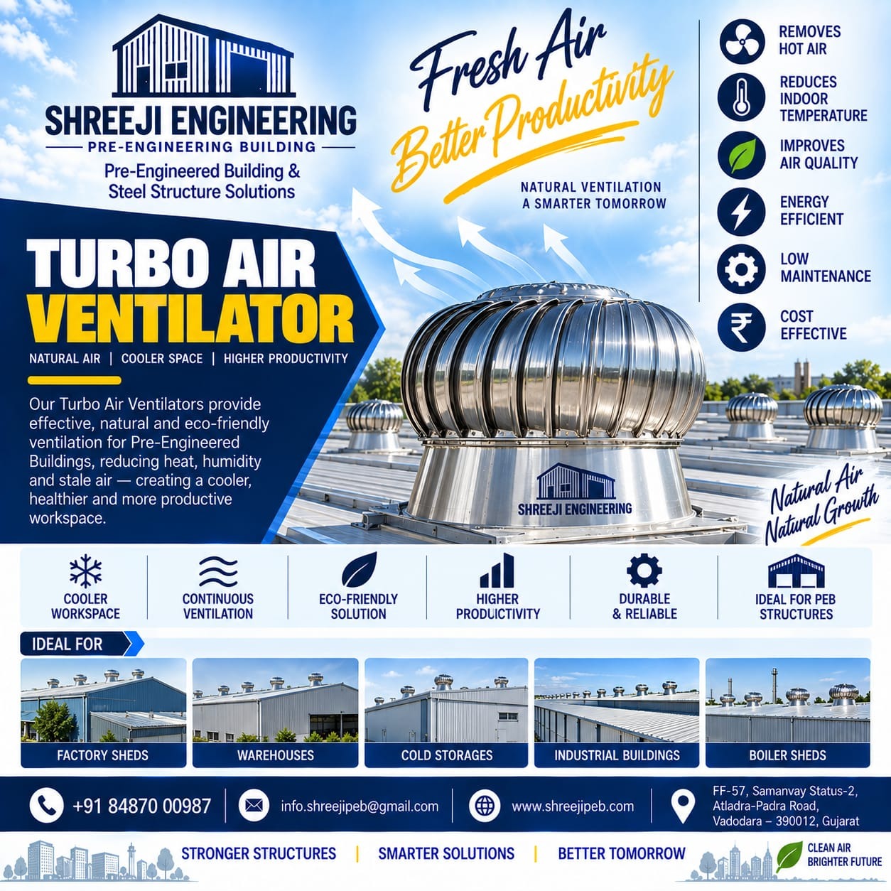 PEB Shed Air Ventilation System