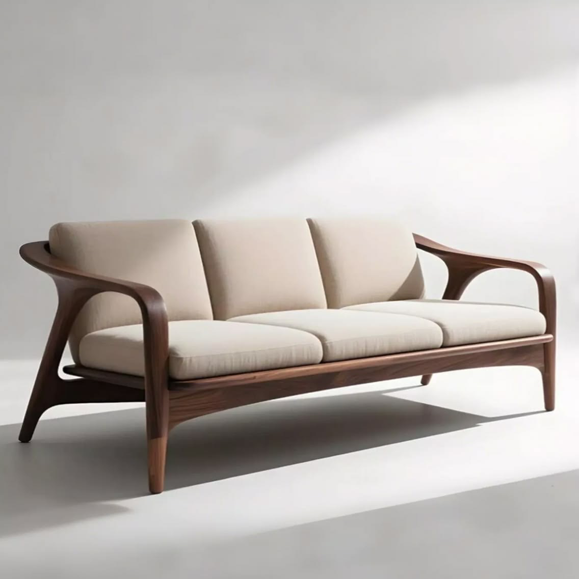 Teak frame sofa