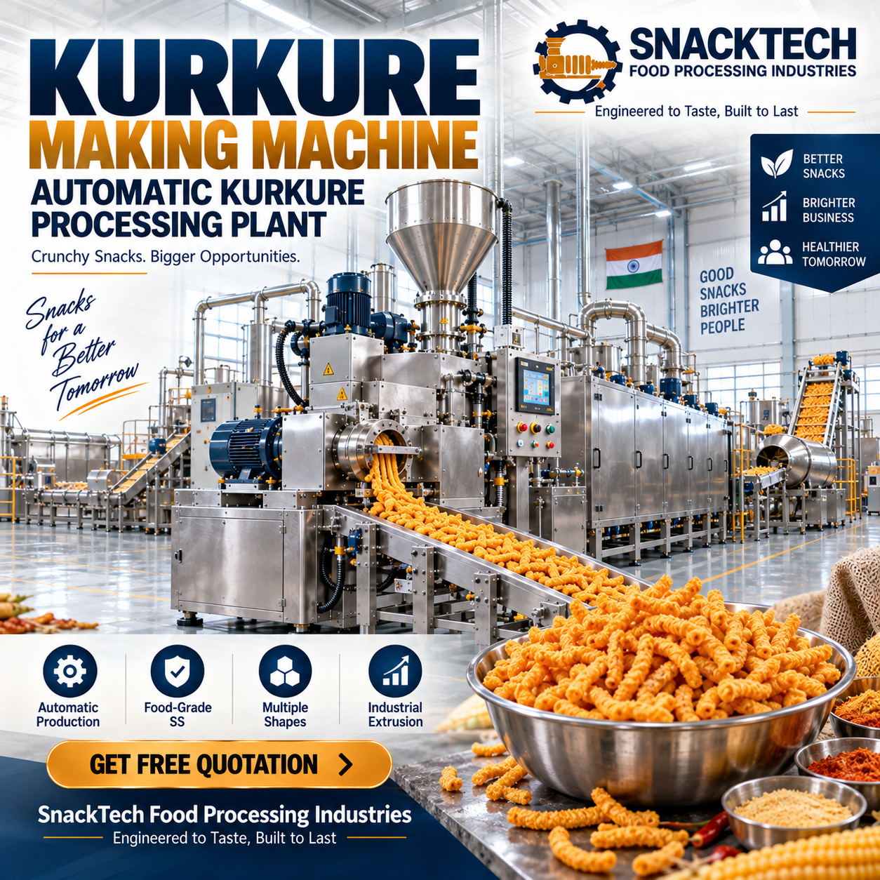 Kurkure Making Machine Manufacturer & Supplier in India