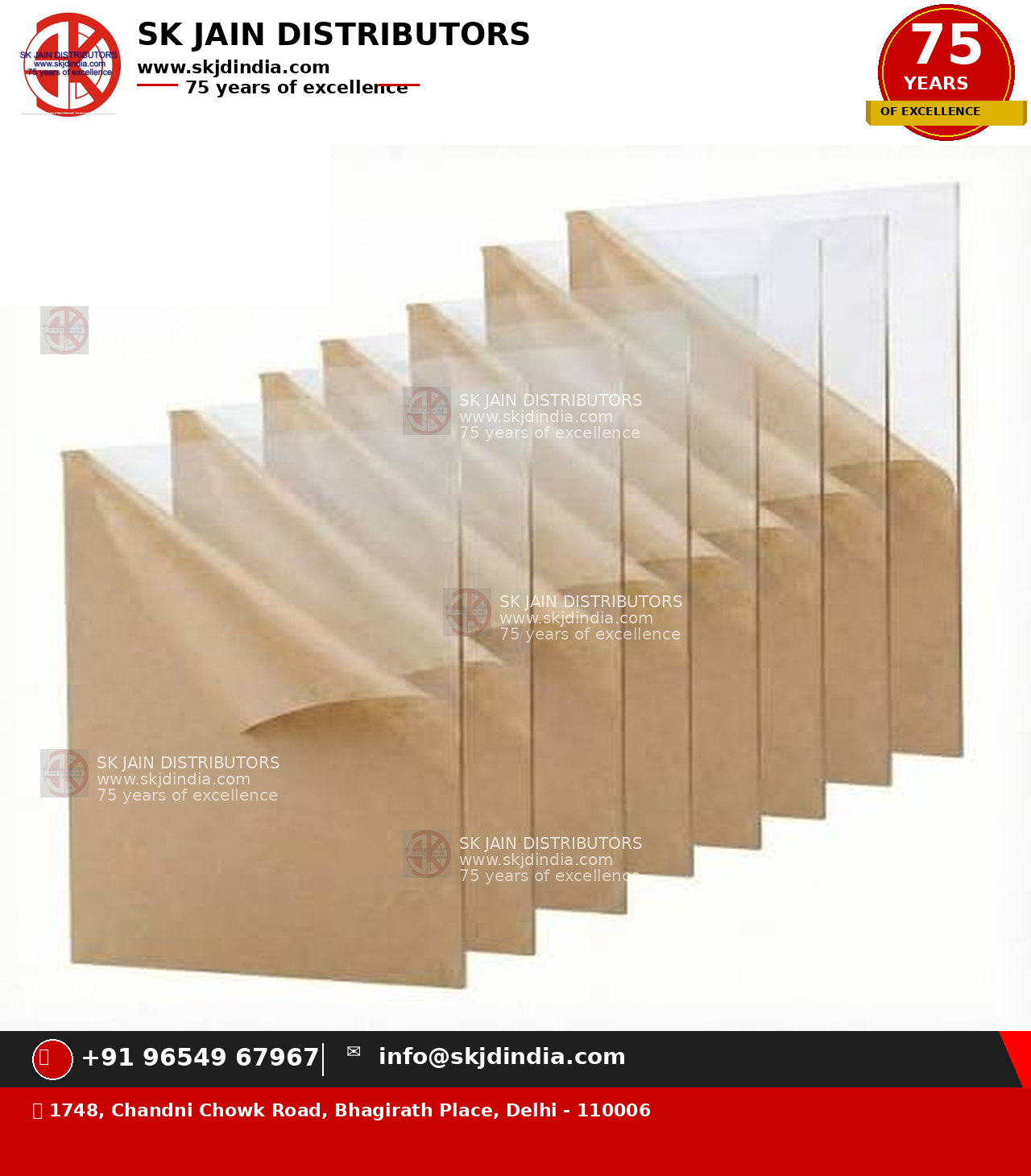 SK JAIN DISTRIBUTORS
75 YEARS OF EXCELLENCE
WWW.SKJDINDIA.COM
CONTACT ON :- 96549 67967
ALL INDUST...