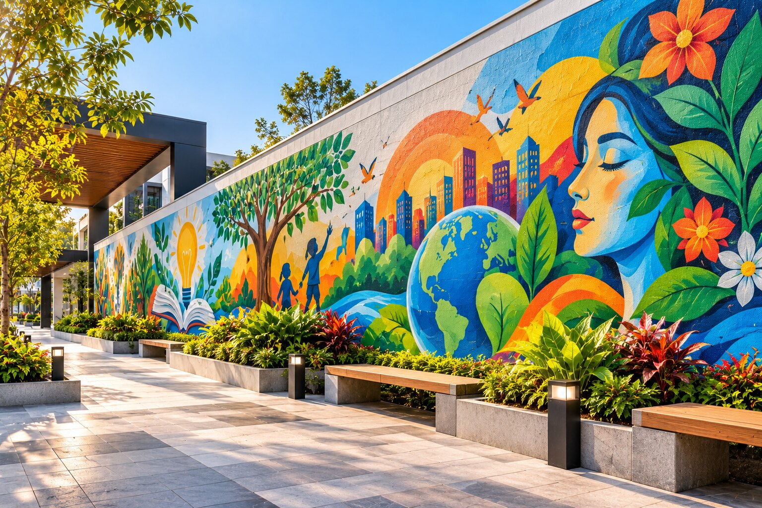 Using Creative Wall Paintings to Enhance Public, Commercial, and Educational Spaces