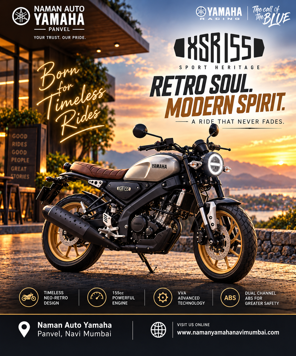 Yamaha XSR155 — Retro Soul. Modern Spirit.