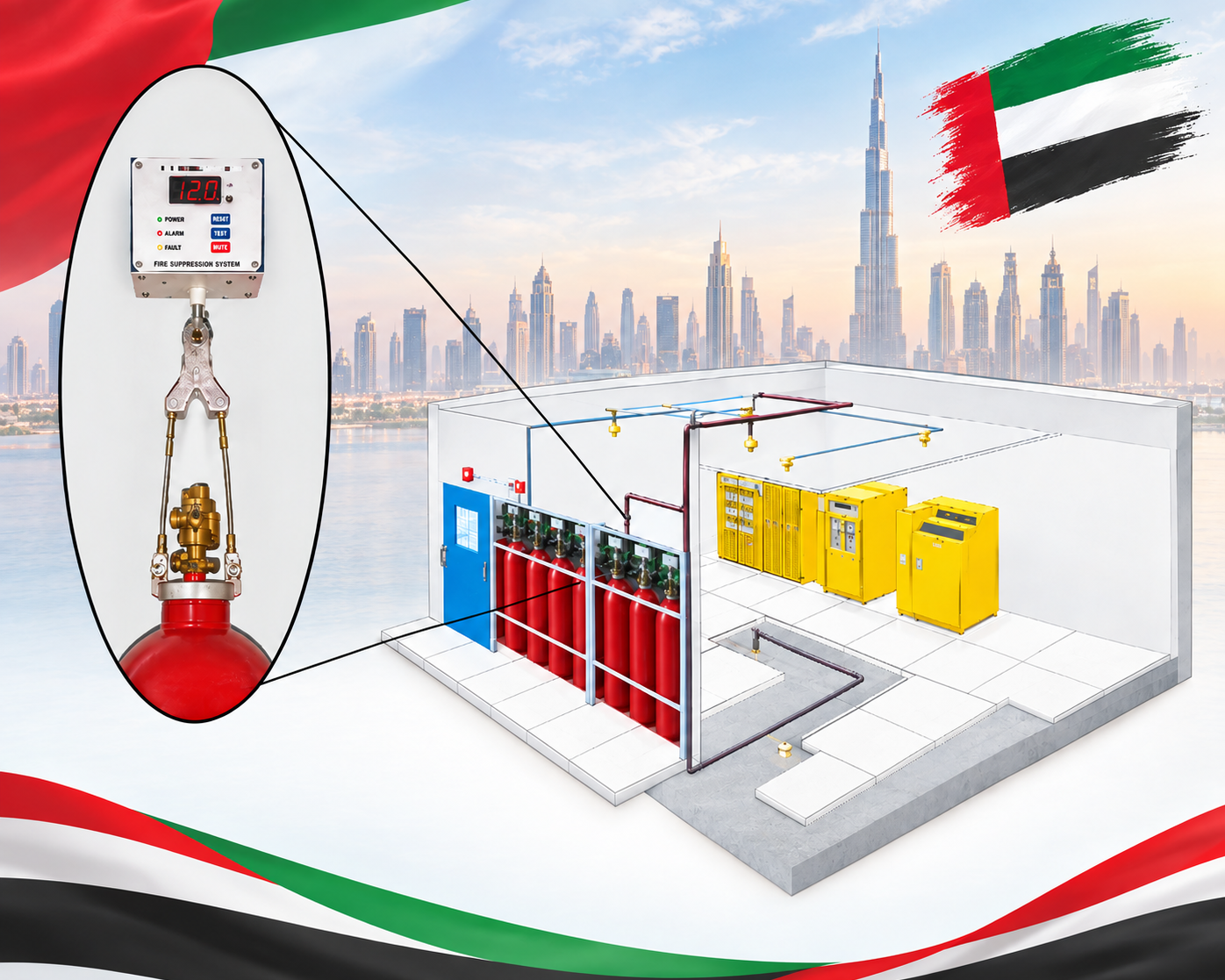 Warehouse Clean Agent Suppression OEM Manufacturer UAE