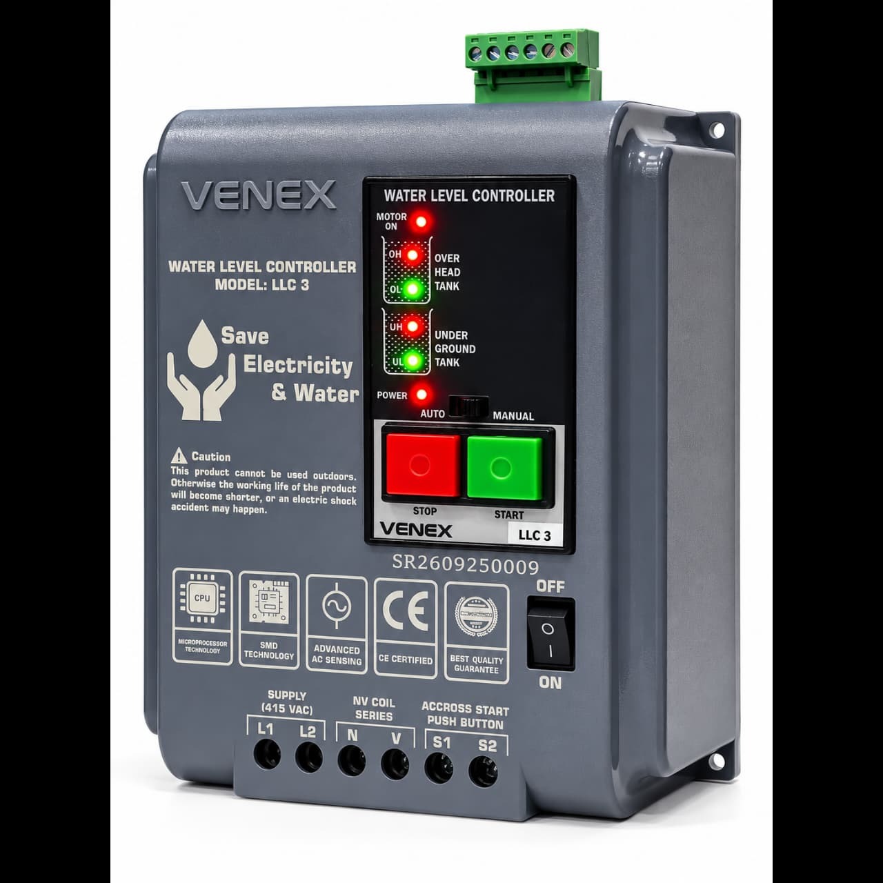 Three phase automatic water level controller systems