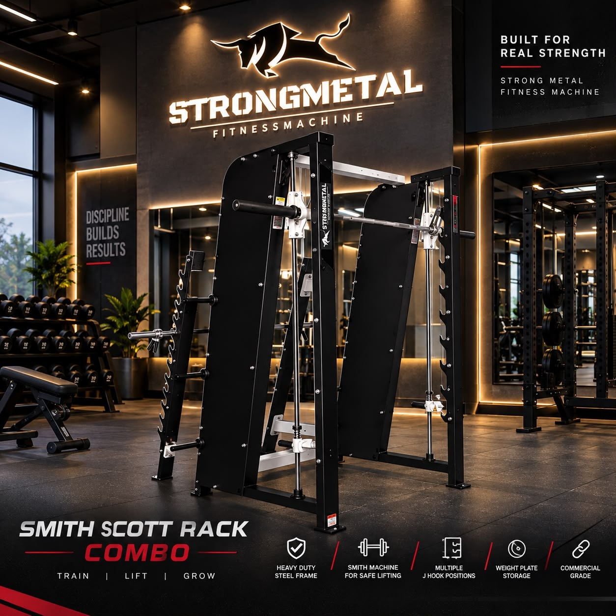 Smith /Squat Rack Combo in Nashik, Maharashtra | Gym Equipment Manufacturing | StrongMetal fitness