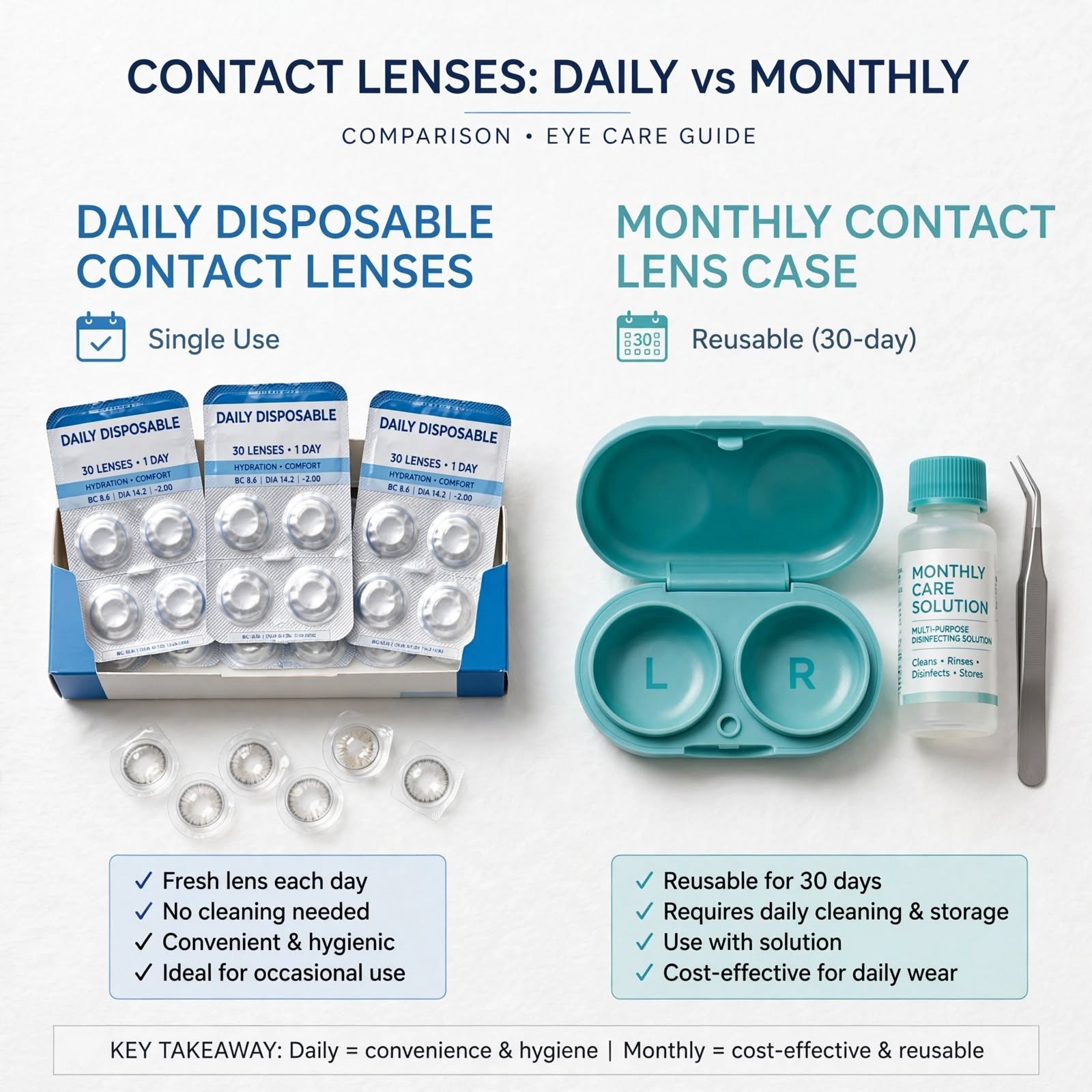 Daily vs Monthly Lenses - Best Eye Care Hospital in Kammanahalli Bangalore