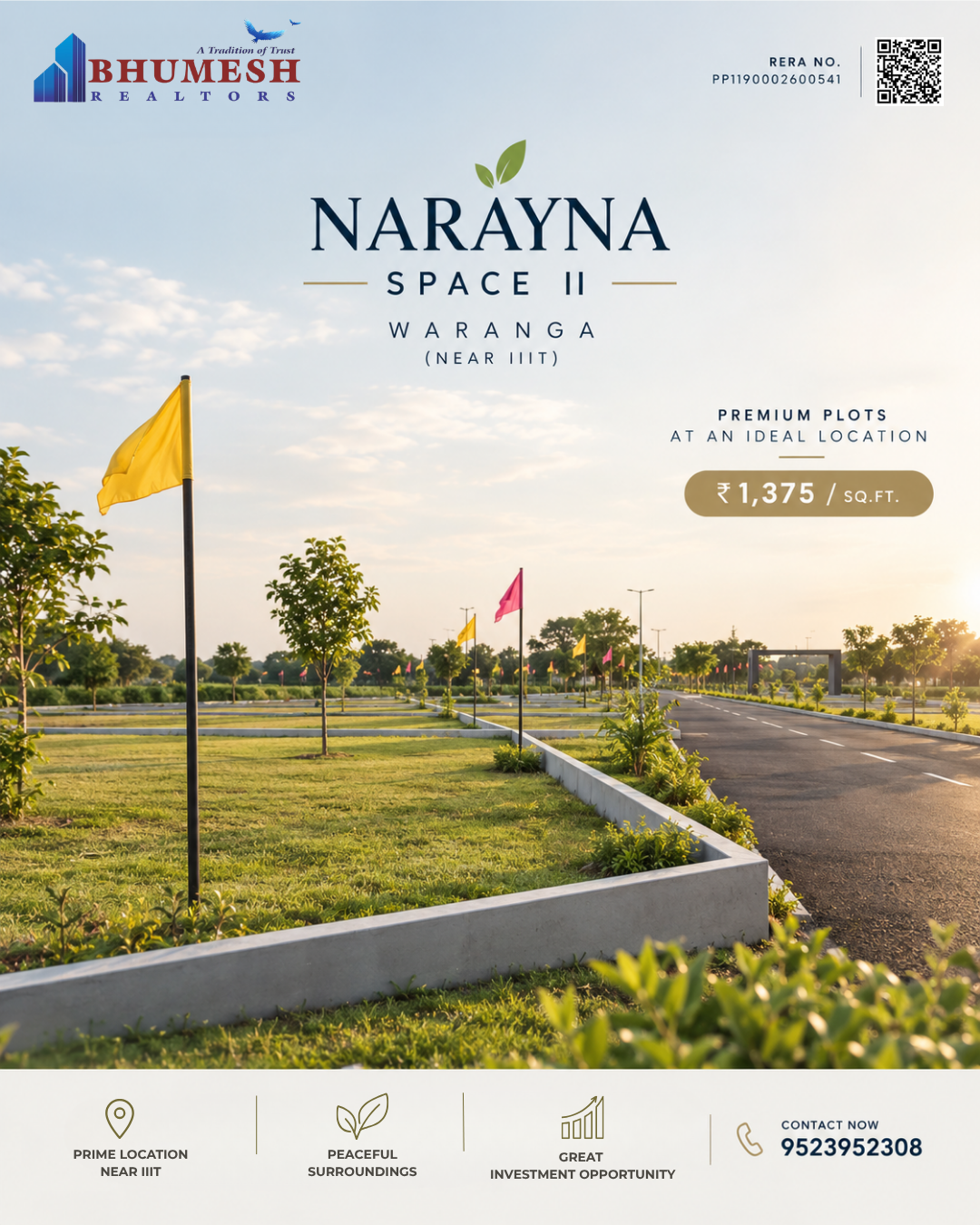 Invest in a location with a promising future.
Narayana Space II – Waranga offers premium residentia...