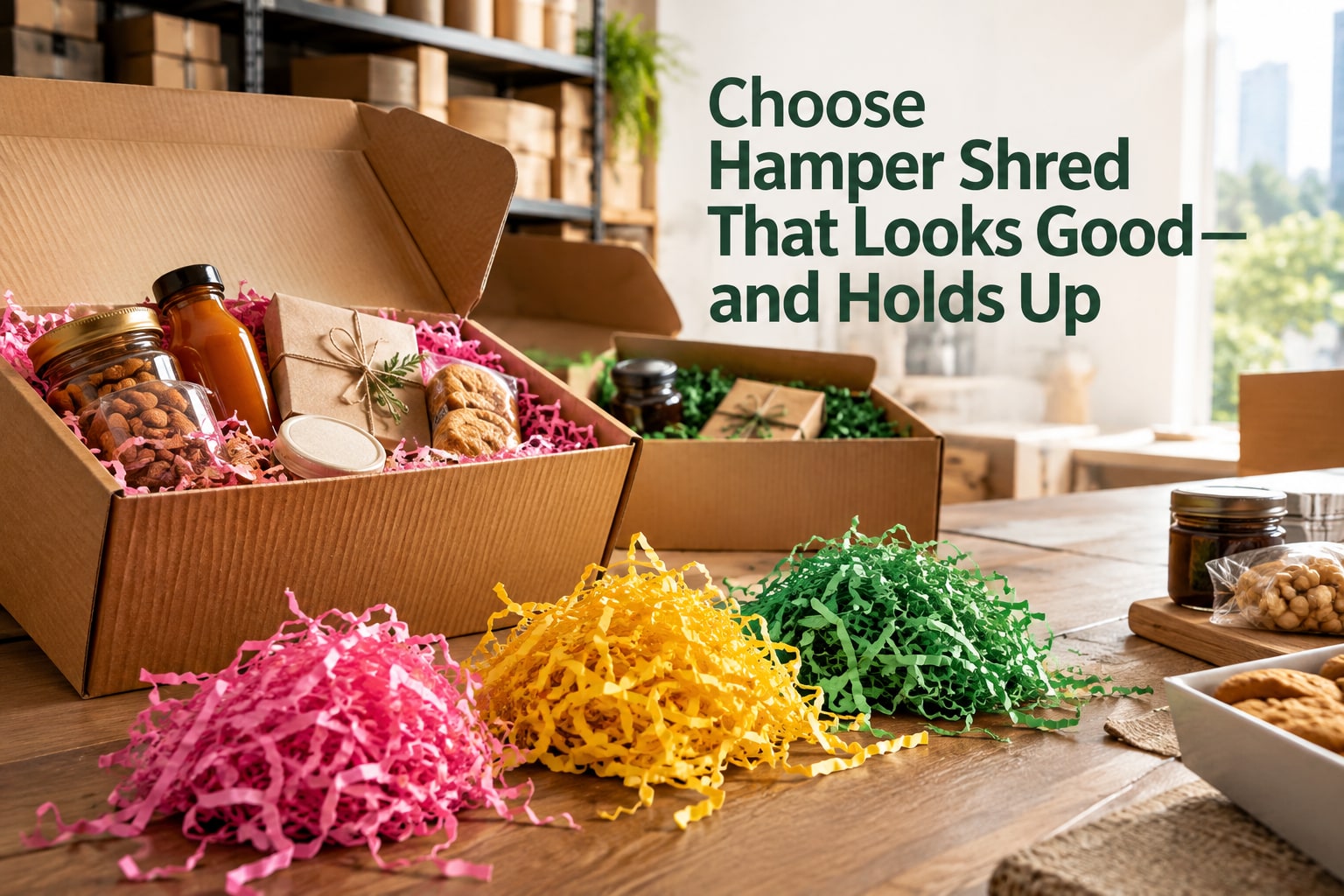 Best shredded paper for hampers in Bangalore: pink, yellow or green?
