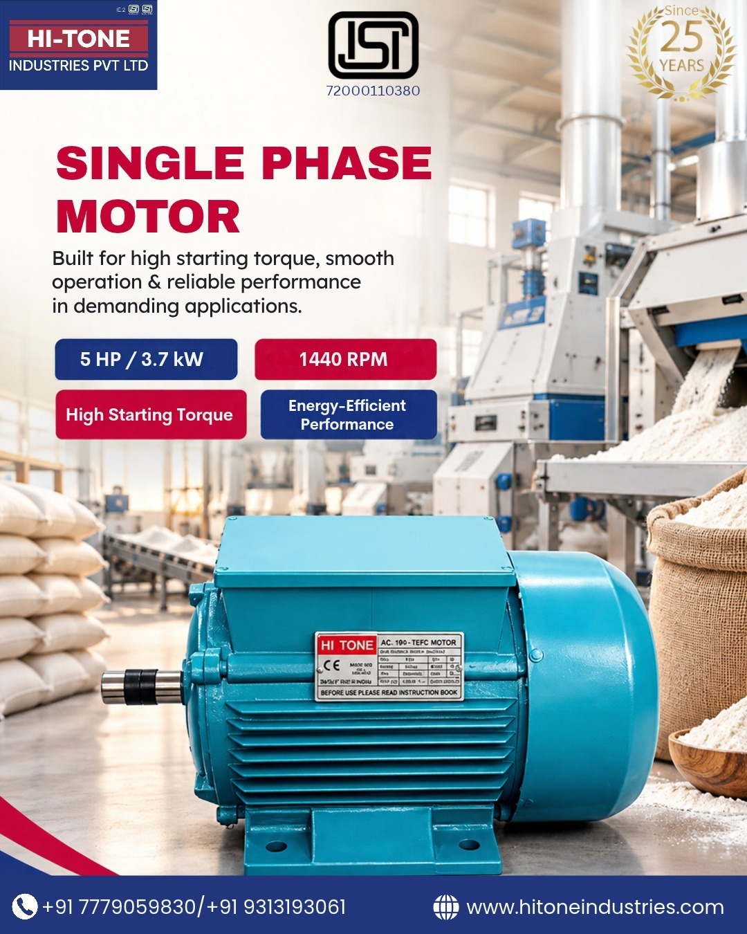 5HP Single-Phase Motor for Reliable Heavy-Duty Applications