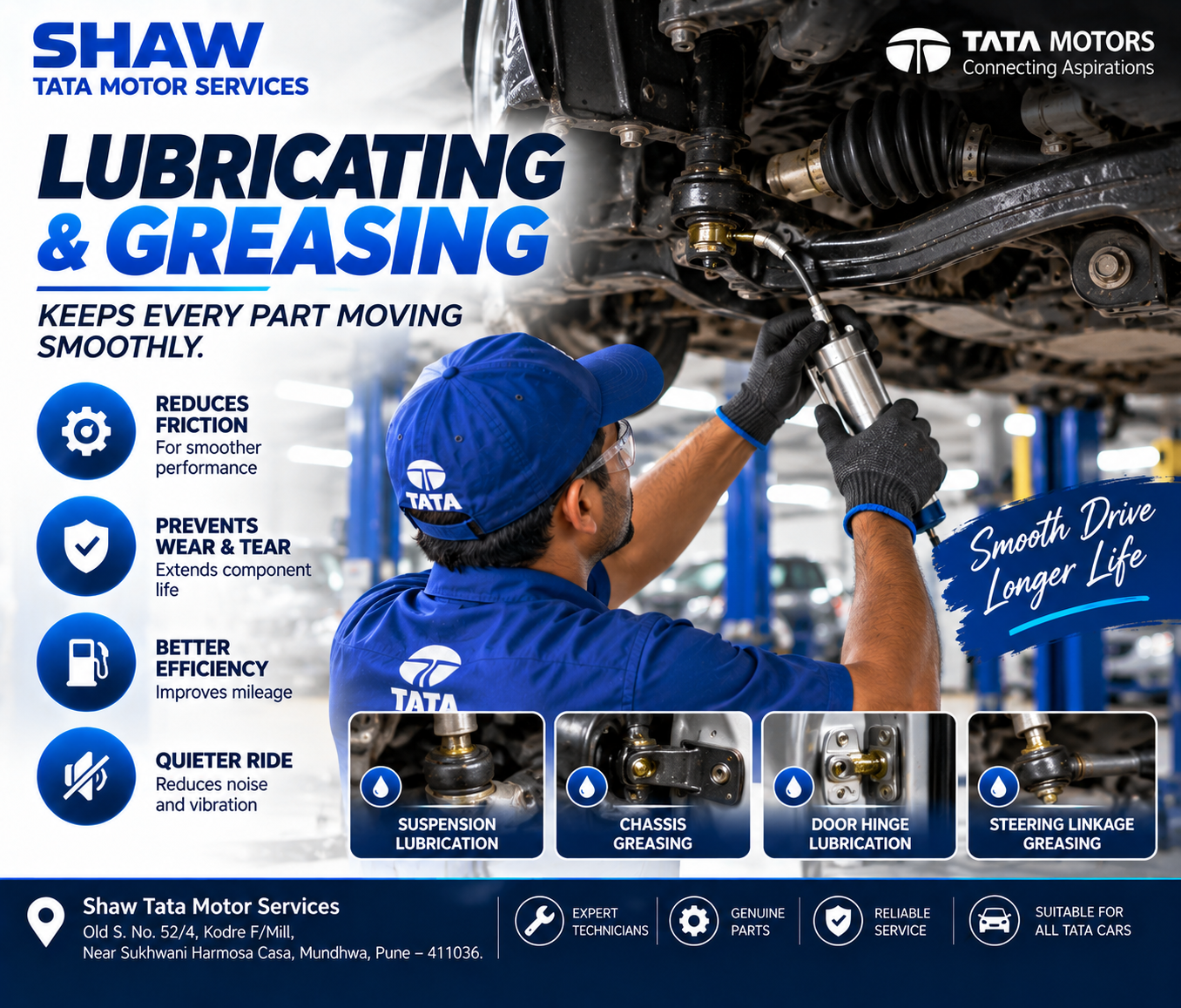 Tata Car Lubrication & Greasing Service in Mundhwa Pune | Shaw Tata Motor Services
