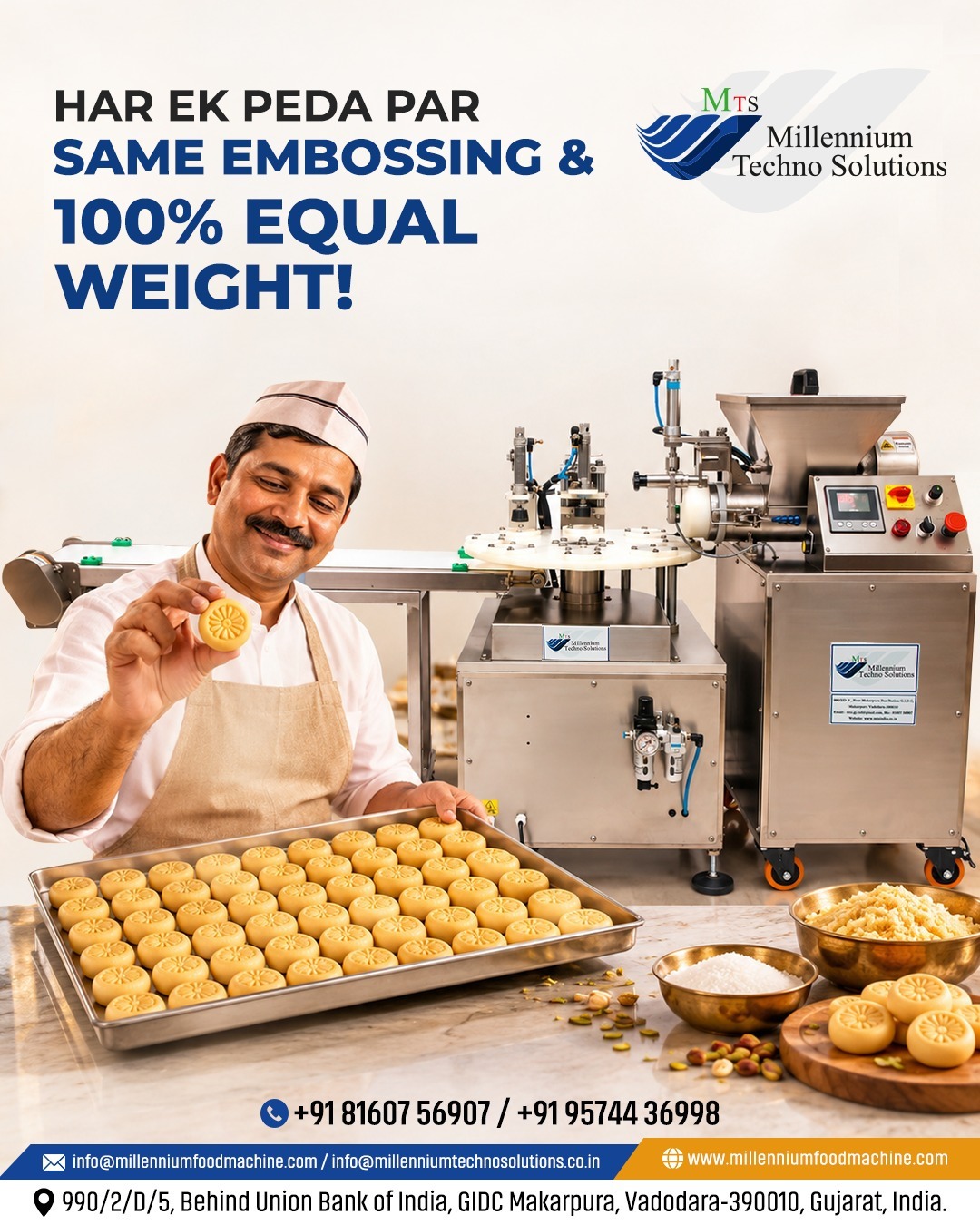 Har Ek Peda Par Same Embossing & 100% Equal Weight! 🟡✨ Deliver perfection in every bite! With the...