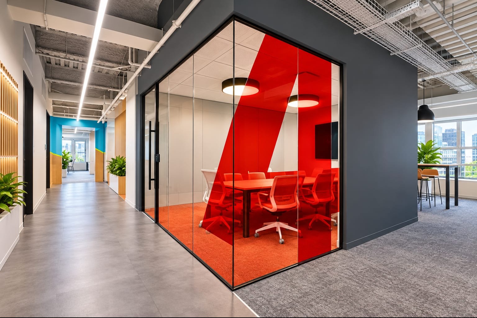 Bold Modern Glass Conference Room Design | T. Nagar