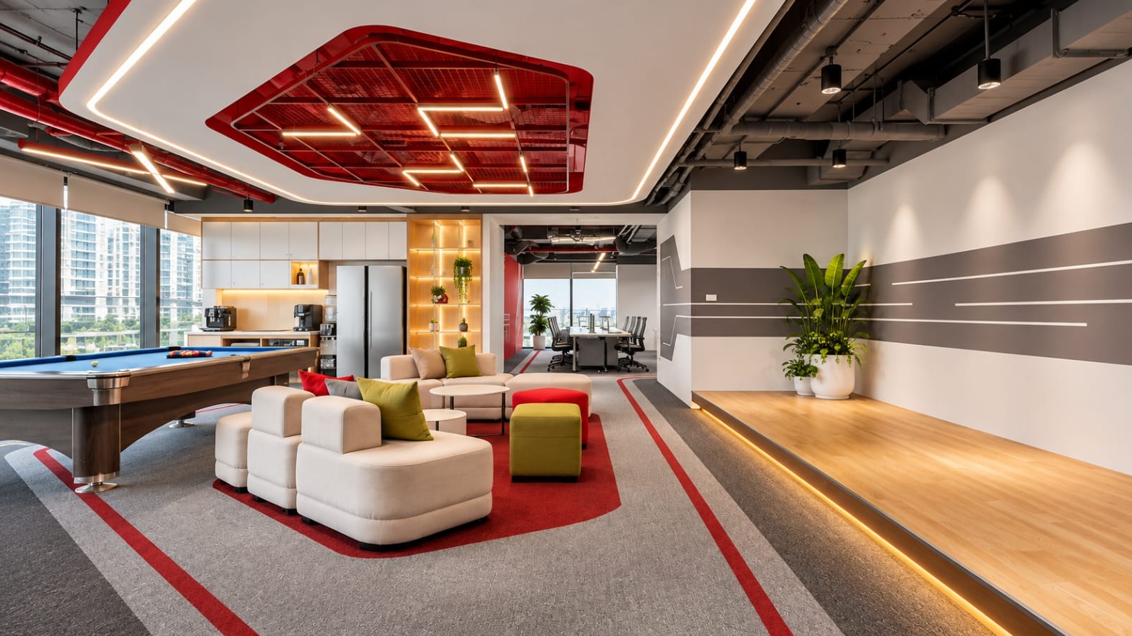 Contemporary Corporate Recreation Lounge Design | Tambaram