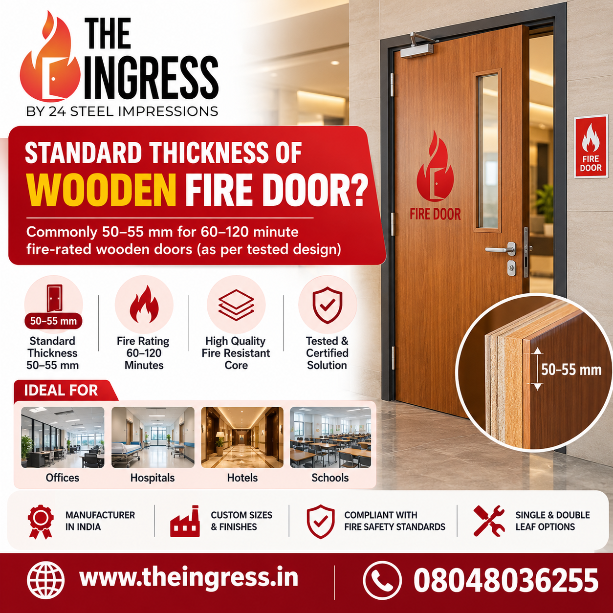 Standard Thickness of Wooden Fire Door | THE INGRESS India