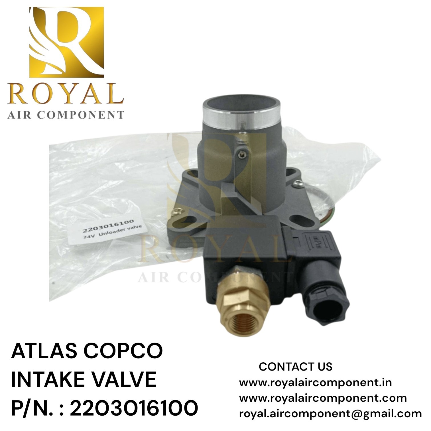 ATLAS COPCO INTAKE VALVE ASSEMBLY P/N. 2203016100