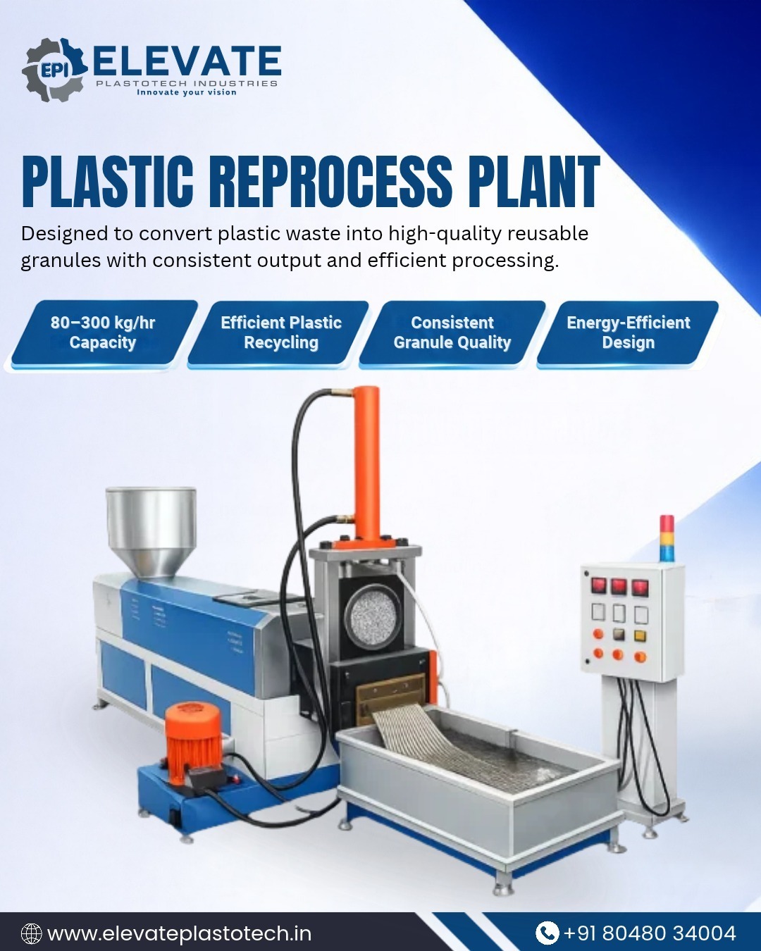 Plastic Reprocess Plant Manufacturer in Ahmedabad | Elevate Plastotech Industries